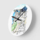 Horloge Ronde Carte postale de l'île de Santorin Grèce (Angle)
