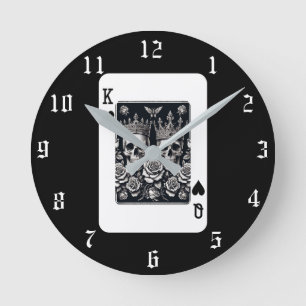 Horloge Ronde Carte royale du roi et de la reine de coeur