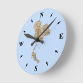 Horloge Ronde Carte Thaïlande (Angle)
