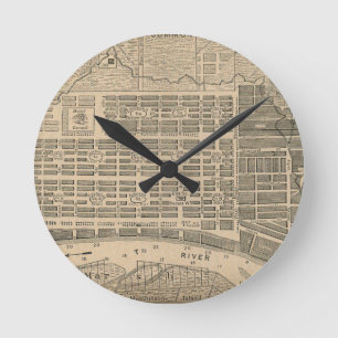 Horloge Ronde Carte vintage de la savane la Géorgie (1818)