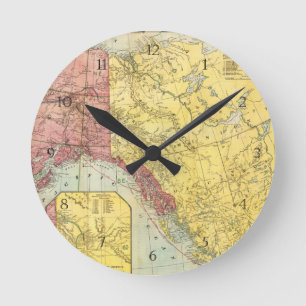 Horloge Ronde Carte vintage de l'Alaska