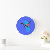 Horloge Ronde Carton bleu Seahorse (Maison)