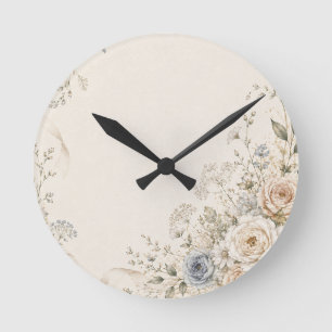 Horloge Ronde Carton d'invitation de mariage aux détails floraux