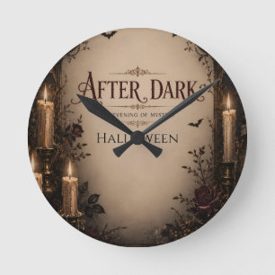Horloge Ronde Carton d'invitation gothique pour une fête d'Hallo