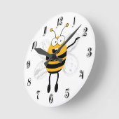 Horloge Ronde Cartoon Bee (Angle)