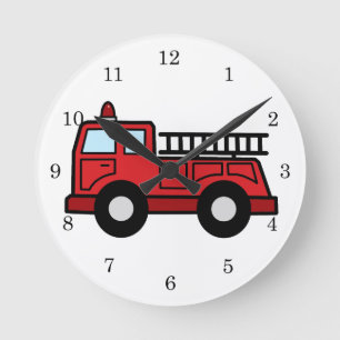 Horloge Ronde Cartoon Clip Art Firetruck Emergency Vehicle Truck