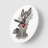 Horloge Ronde Cartoon doux et sot (Angle)