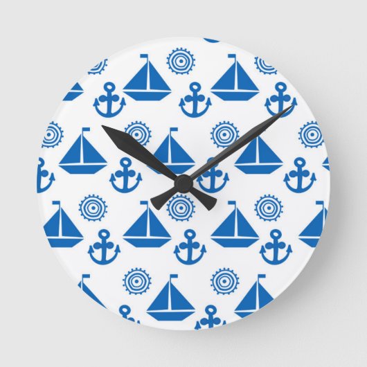 Horloge Ronde Cartoon Motif de bateau à voile (Recto)