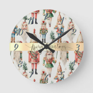 Horloge Ronde Casse-noisette Joyeux Noël Fêtes
