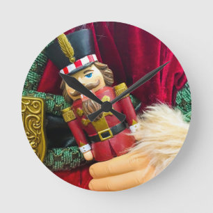 Horloge Ronde Casse-noix de Noël
