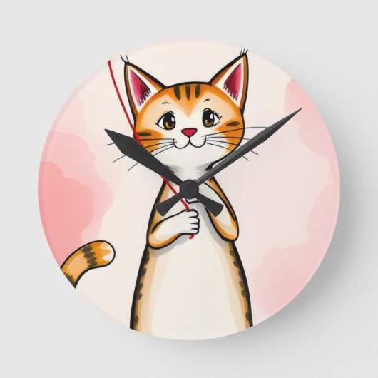 Horloge Ronde Cat Clock (Recto)