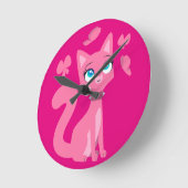 Horloge Ronde Cat et Butterflies (Angle)