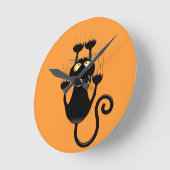 Horloge Ronde Cat Falling down fun dessin personnage (Angle)