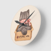 Horloge Ronde Cat in The Box (Angle)