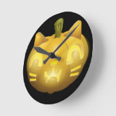 Horloge Ronde Cat Jack-o'-lantern (Angle)