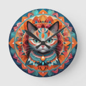 Horloge Ronde Cat Mandala (Recto)