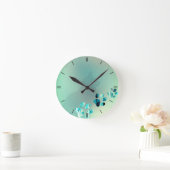 Horloge Ronde Cat Paw Bleu clair Turquoise (Maison)