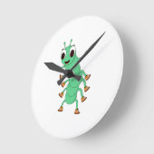 Horloge Ronde Caterpillar verte (Angle)