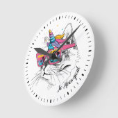 Horloge Ronde Caticorn | So Meowgical (Angle)