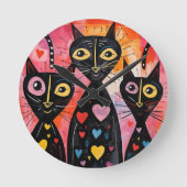 Horloge Ronde Cats Clock (Recto)