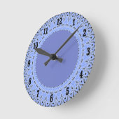 Horloge Ronde Ceinture murale en dentelle de pays bleu (Angle)