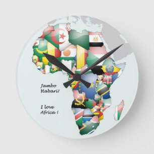Horloge Ronde Célébration de l'Afrique dans le design des drapea