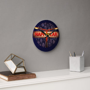 Horloge Ronde Célébration du Nouvel An : Nouveau Bonheur : 31 dé