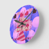 Horloge Ronde Célébrer Mes Bénédictions Joyeuses d'Anniversaire (Angle)