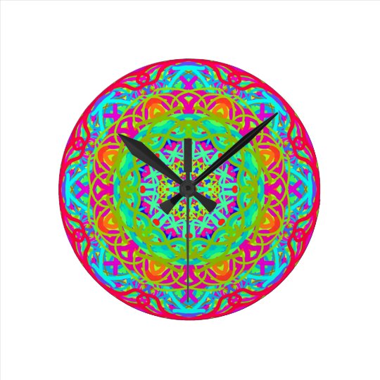 Horloge Ronde Célébrons le mandala coloré