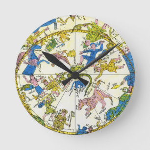 Horloge Ronde Céleste Vintage, Sphère Arabe, Constellations