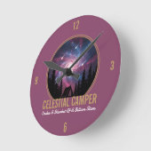 Horloge Ronde Celestial Camper Galaxy Night Scene (Angle)