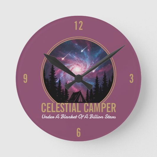 Horloge Ronde Celestial Camper Galaxy Night Scene (Recto)