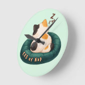 Horloge Ronde "CEO of Nap" Cat Sleeping on The Couch (Angle)