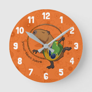 Horloge Ronde Cerceau de Gymnastique Rythmique de Capybara Migno