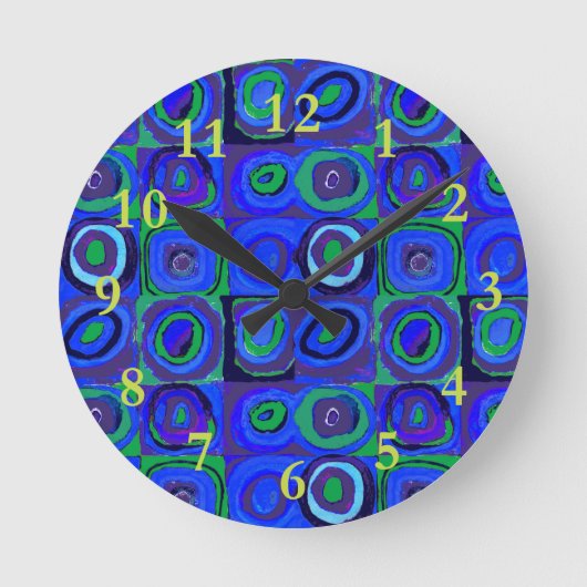 Horloge Ronde Cercle Carré Kandinsky Farbstudie Blue Quadrate (Recto)