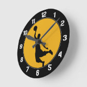 Horloge Ronde Cercle de basket-ball en or (Angle)