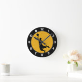 Horloge Ronde Cercle de basket-ball en or (Maison)