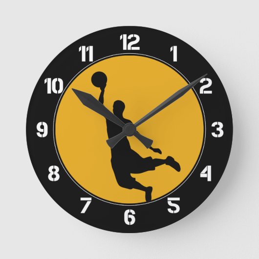 Horloge Ronde Cercle de basket-ball en or (Recto)