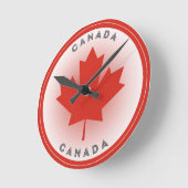Horloge Ronde Cercle de feuille d'érable du Canada (Angle)