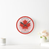Horloge Ronde Cercle de feuille d'érable du Canada (Maison)