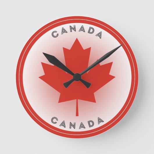 Horloge Ronde Cercle de feuille d'érable du Canada (Recto)