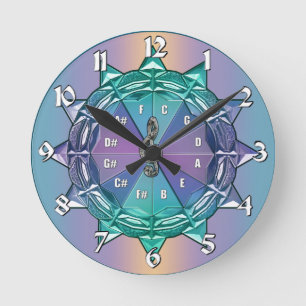 Horloge Ronde Cercle d'horloge de musique de mandala de