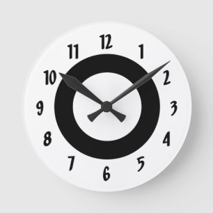 Horloge Ronde Cercle noir et blanc