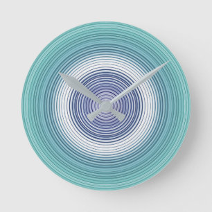 Horloge Ronde Cercles - aqua turquoise turquoise bleu cyan