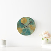 Horloge Ronde Cercles bleus et jaunes (Maison)