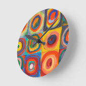 Horloge Ronde Cercles concentrés Carré de Kandinsky (Angle)