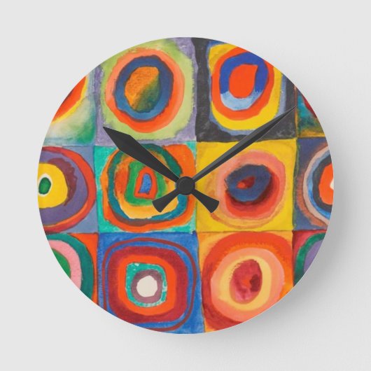 Horloge Ronde Cercles concentrés Carré de Kandinsky (Recto)