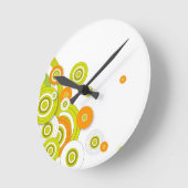 Horloge Ronde Cercles funky sur blanc (Angle)