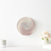 Horloge Ronde Cercles métalliques minimaux Or Rose primitif (Maison)