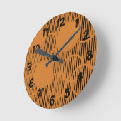 Horloge Ronde Cercles orange  (Angle)